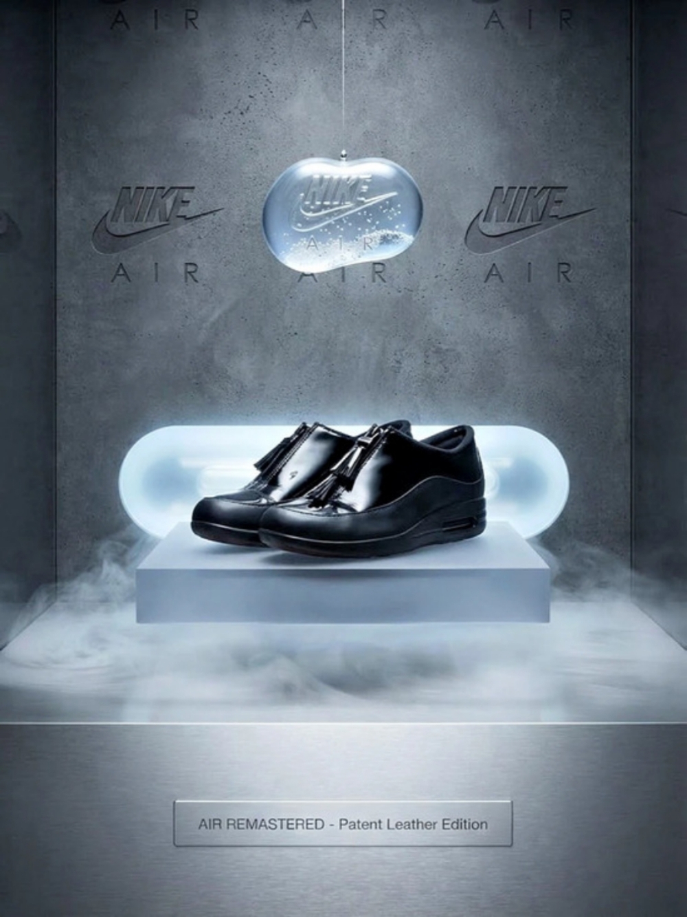 Nike Black Patent Lace-Up Sneakers Like New